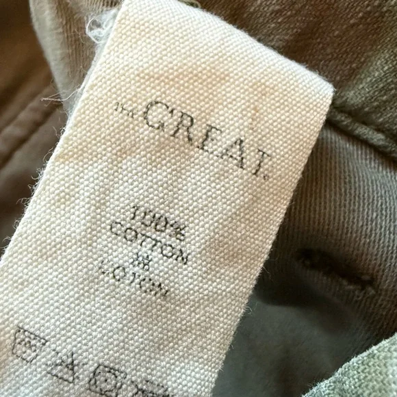 THE GREAT. The Admiral Twill Pants Desert Camo Boho Casual Women’s Size 25 - Picture 14 of 15